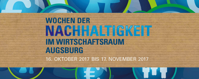 Flyer auf dem Wochen der Nachhaltigkeit steht